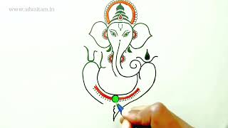 Ganesh Chaturthi, Ganesha Drawing, Quick and Easy Drawing of Lord Ganesha, Ganpati Bappa Drawing