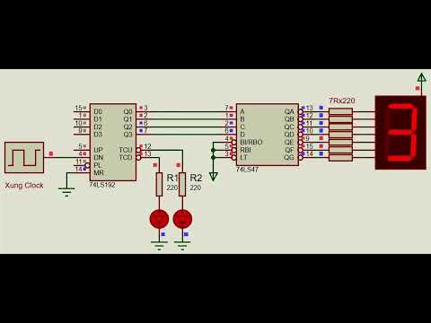 Mạch đếm xuống từ 9 về 0 dùng IC 74LS192
