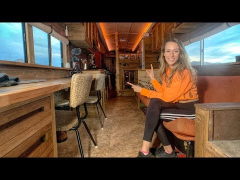 THE MOST AMAZING SCHOOL BUS CONVERSION WE'VE SEEN! | RTR 2019 Van Life Tour