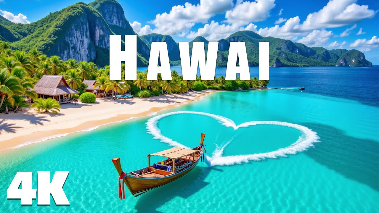 Hawaii 4K |  Most Beautiful Islands From Above With Deep House Chill Music  Deep Feelings