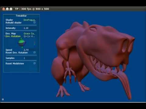 Diffuse rendering with environment map using spherical harmonics (SH) and  SH rotations.