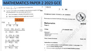 Mathematics paper 2 2023 gce | Algebra and Probability | Question 3(a), (b)  #fypシ゚viral #mathtrick