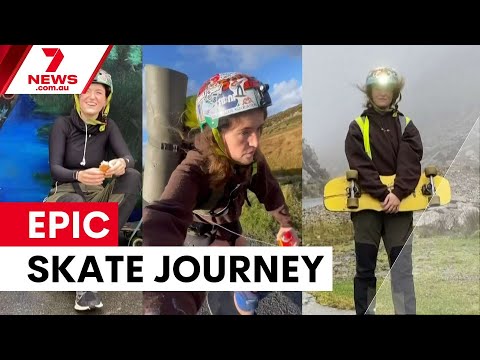 'I am not alone': Skateboarding Ireland's coast for suicide awareness | 7NEWS