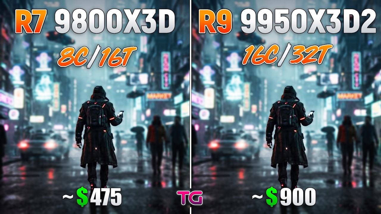 Ryzen 9 9950X3D2 vs Ryzen 7 9800X3D - Test in 11 Games