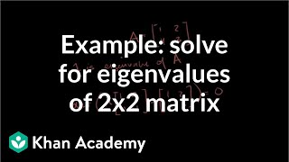 Linear Algebra: Example solving for the eigenvalues of a 2x2 matrix