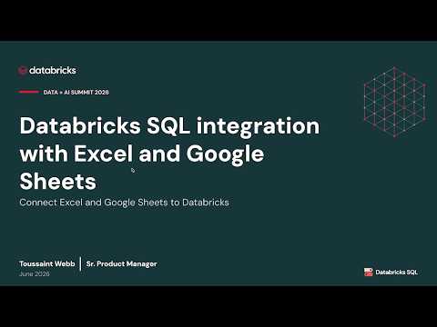 Watch: How to Connect Databricks SQL to Excel and Google Sheets with Governed Live Data