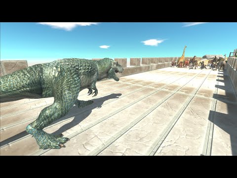 Units trying to escape from V-Rex - Animal Revolt Battle Simulator