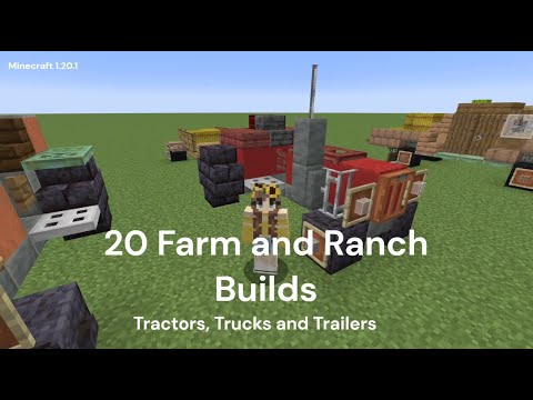 Ultimate Minecraft Farm & Ranch Builds! Tractor, Truck, Trailer & Camper!