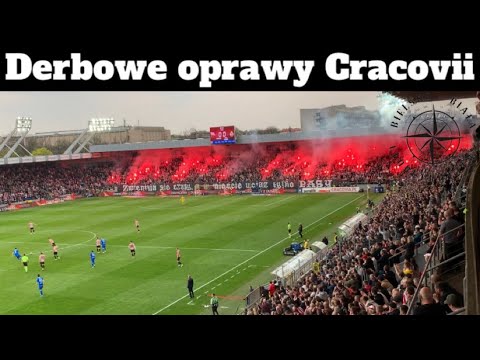 Derbowe oprawy Cracovii. Cracovia vs Wisła Kraków 01.05.2022r.