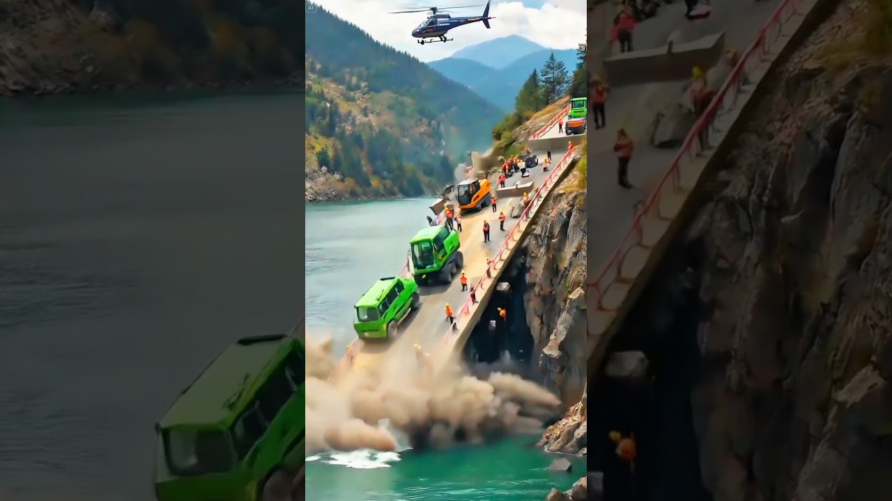 Flood ALARM Triggers Mass Evacuation at Bridge Construction Site! #construction #safetyfirst #shorts