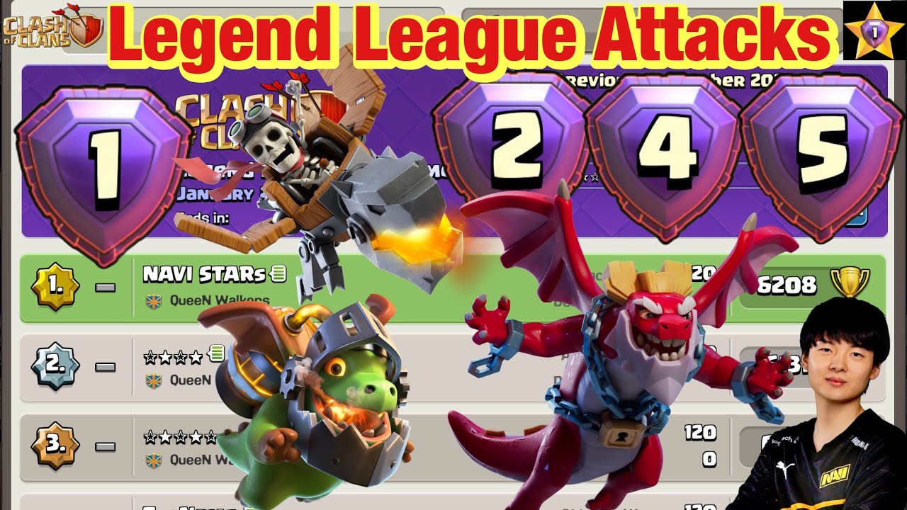 Legend League Attacks April Season Day8 DRAGON RIDER TOTEM With Army Link