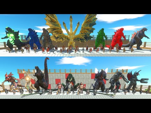 Team Ghidorah + Ancient VS Biollante + Mutant Primates. Who Is The Winner ? - ARBS