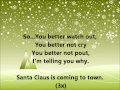 Glee - Santa Claus is coming to town - Lyrics ...