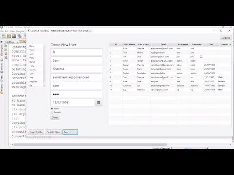 JavaFX 8 Tutorial 33 - Fetch or Get RadioButton Value From Database