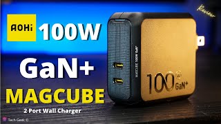 AOHi MAGCUBE GaN+ PD 100W  2 port wall charger | Unboxing - Review & Realtime test.