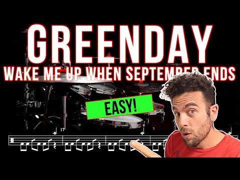 Green Day - Wake Me Up When September Ends - Drum cover (with scrolling drum score)