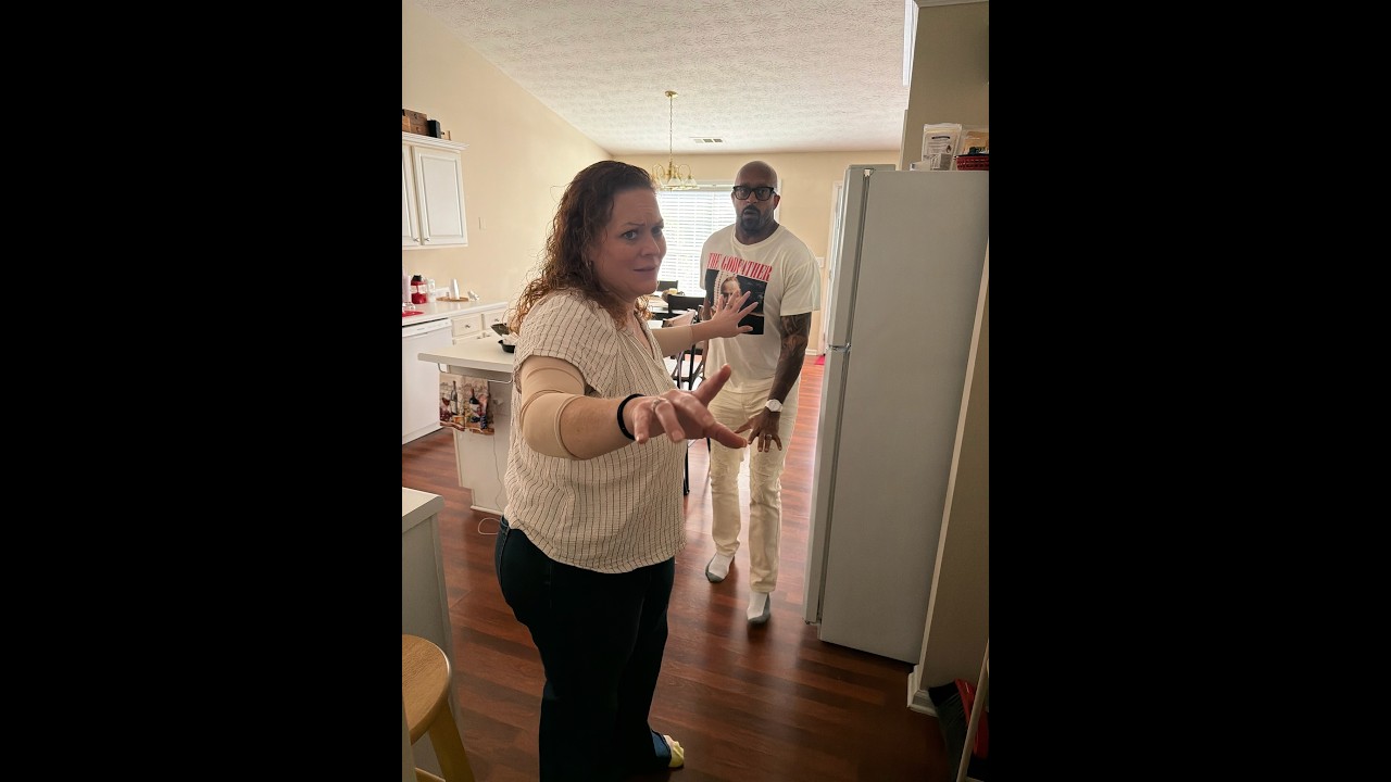 Bethany sees Larry running to the doorbell and asks questions!