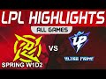 NIP vs UP Highlights ALL GAMES LPL Spring Season 2023 W1D2 Ninjas in Pyjamas vs Ultra Prime by Onivi