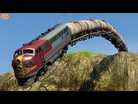 Trains vs Cliff - BeamNG.drive