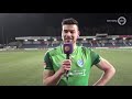 Jasper van Heertum en Ted van de Pavert na afloop van Telstar-De Graafschap