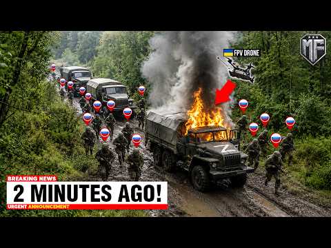 Russian Trucks Caught Defenseless By Ukrainian FPV Drones on Forest Road - 3 Minutes Later, GONE!
