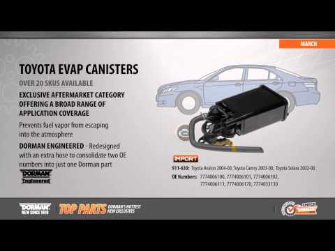 Highlighted part: vapor canister for select Toyota Avalon, Camry & Solara models