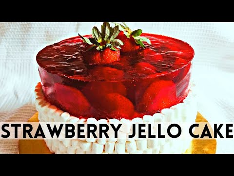 How to make STRAWBERRY JELLO cake / BIRTHDAY CAKE / layer cake / cake with jelly / strawberry cake