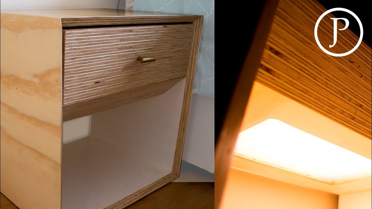 Watch video Making a Plywood Bedside Table with Integrated Night Light Now Making a Plywood Bedside Table with Integrated Night Light