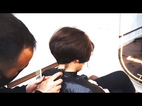 WASH AND GO HAIRCUT | SHORT STACKED BOB WITH SIDE...