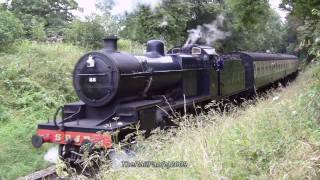 preview picture of video '(HD)Steam train S&DJR 53808 Departs Bishops Lydeard 22nd August 2009'