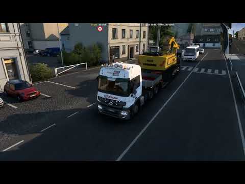 ETS 2 / 1.47 / Mercedes-Benz Actros MP3 by Dotec with Cargo Liebherr R956 (52T) by Jazzycat