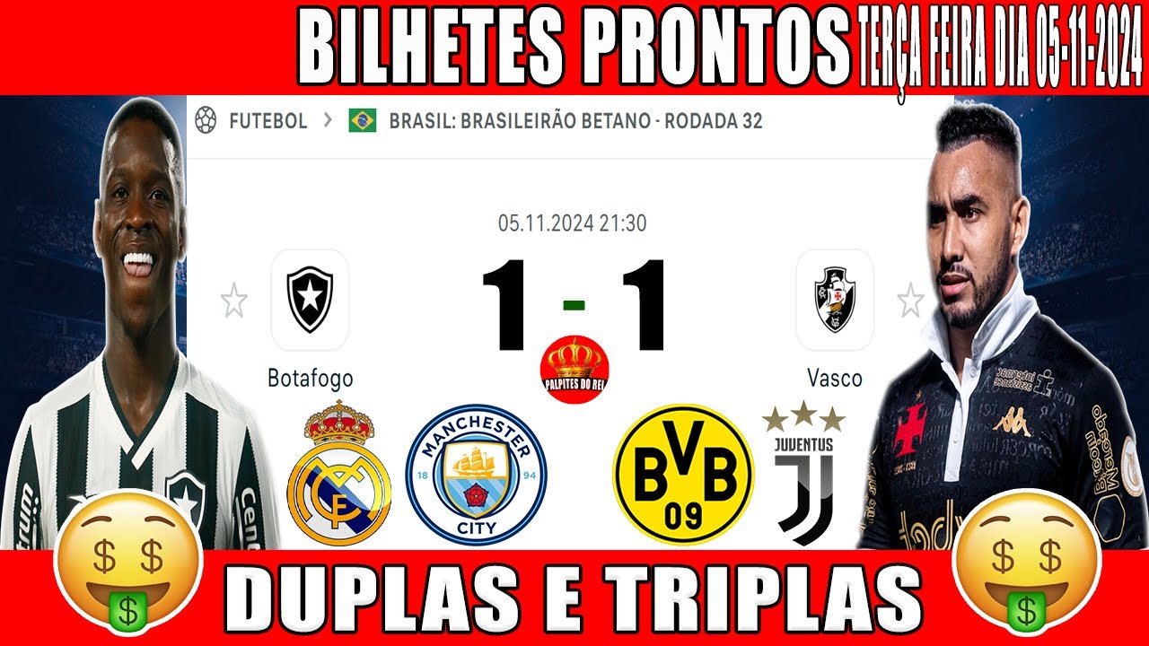 PALPITES DE FUTEBOL PRA HOJE DIA 05 11 2024   TERÇA FEIRA