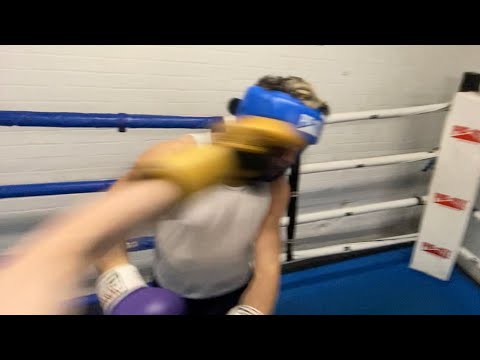 Boxing POV sparring a shorter fighter