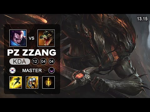 Pz ZZang Yasuo vs Renekton Mid - KR Master - Patch 13.15 Season 13
