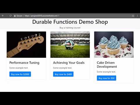 Azure Durable Functions E-Commerce Demo