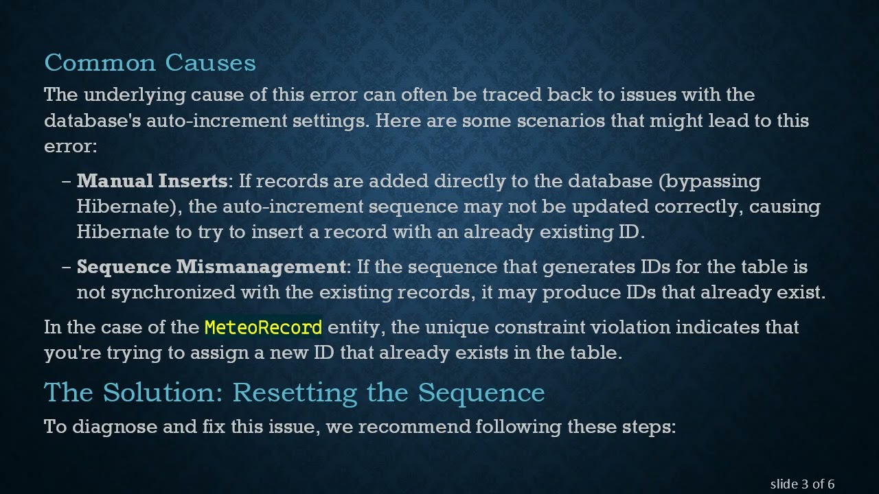 Resolving duplicate key value violates unique constraint Error in Spring JPA/Hibernate