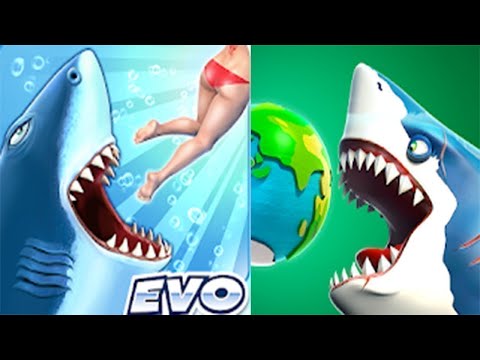 Hungry Shark World VS Hungry Shark Evolution - ALL 56 SHARKS & UNLOCKED 2022 - Android & IOS