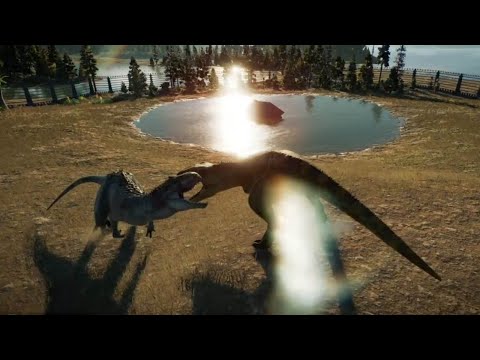 Indominus Rex Fights Giganotosaurus | Jurassic World Evolution 2