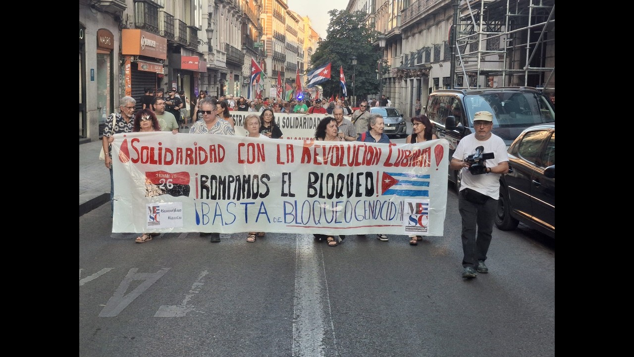 Madrid acoge manifestación solidaria con Cuba bajo el lema "Siempre es 26. La lucha continúa"
