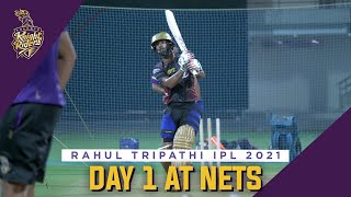 Rahul Tripathi first day at nets, IPL 2021 | KKR Hai Taiyaar