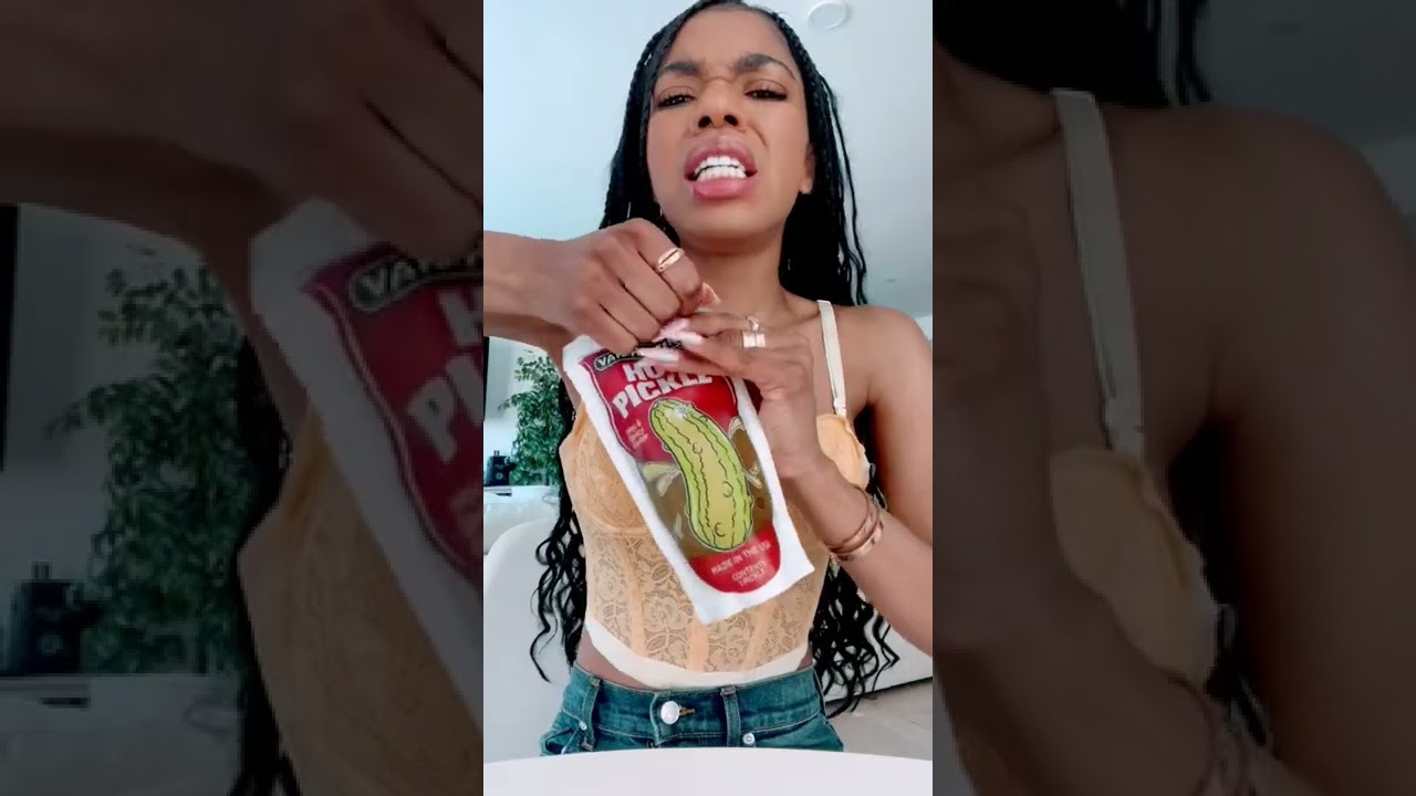 First time eating a HOT PICKLE #shorts