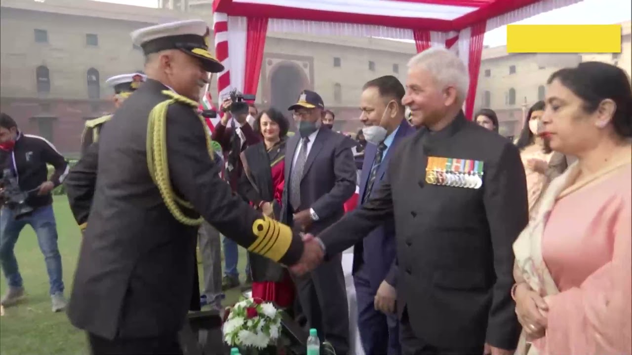 Watch: Navy Chief R Hari Kumar takes blessings from his mother after taking charge