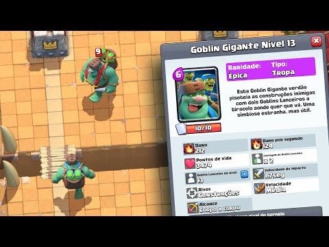 USEI A NOVA CARTA GOBLIN GIGANTE DO CLASH ROYALE