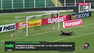 Tudo igual: 1 a 1 entre Camboriú e Barra no Scarpelli