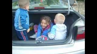 Kids in the trunk.
