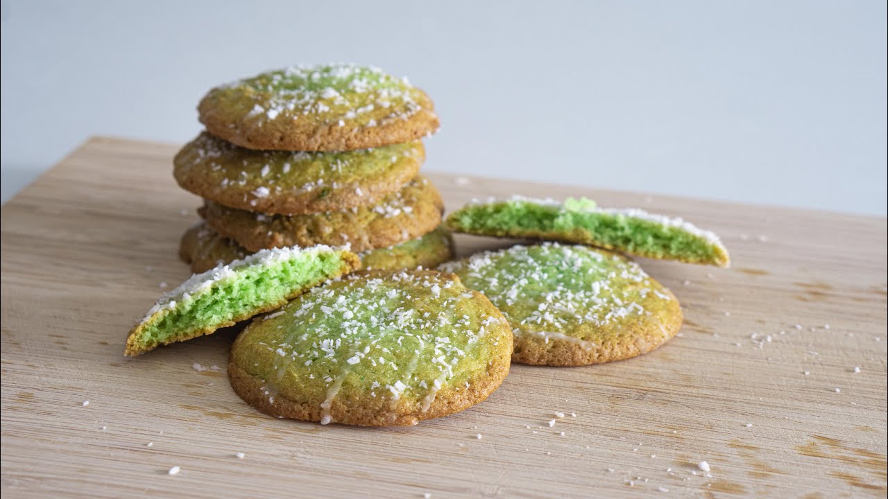 Buko (Coconut) Pandan Cookies Recipe 🥛【4K ASMR】