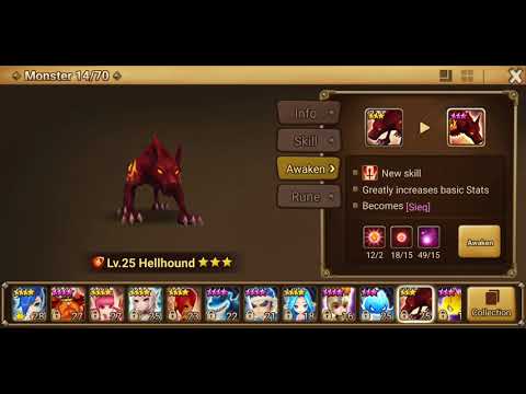 Summoners War-Awakening Hellhound (Fire) to Sieq