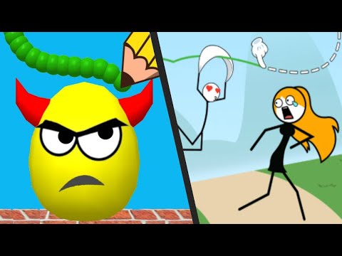 DRAW TO SMASH vs DRAW FLY - All Levels Satisfying Double Mobile Games UPDATED Android ios