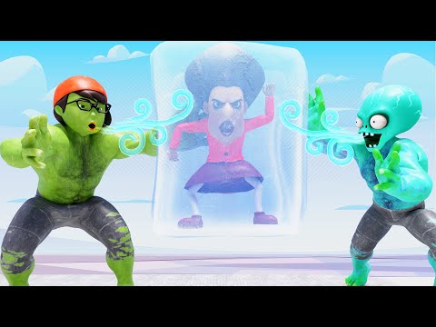 Scary Teacher 3D Miss T Police vs Zomboss - NickHulk Rescues MissT | Scary Teacher F Compilation