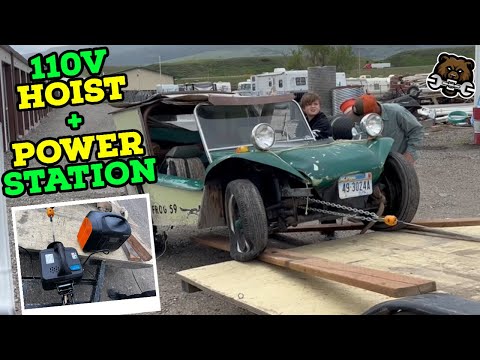 110V Hoist + Power Station = Portable Winch! (Newtry & Oupes)